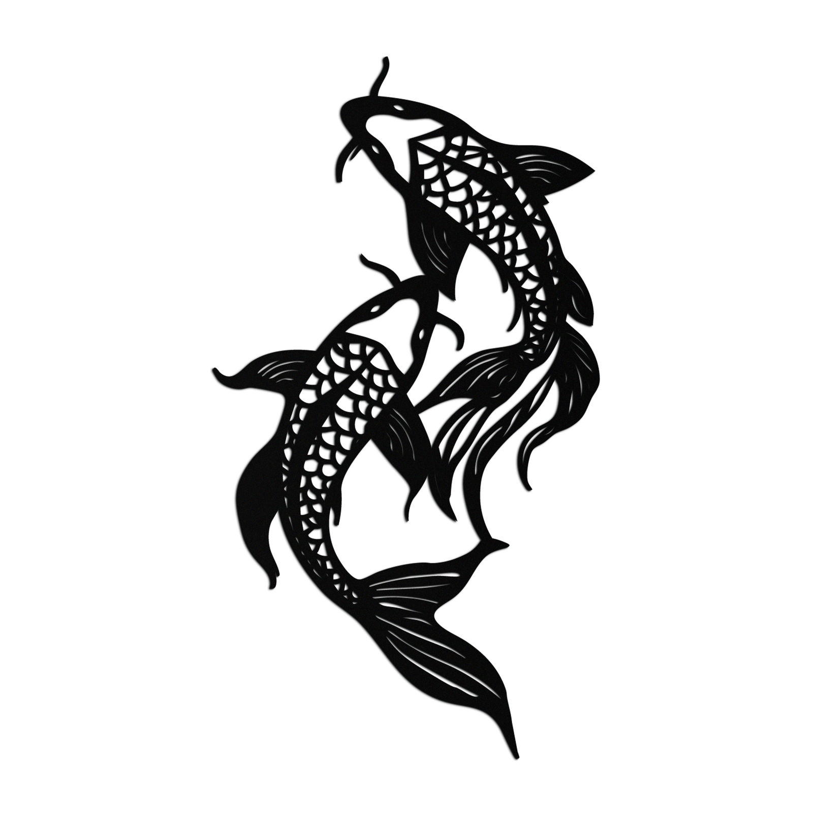 Dual Fish Metal Wall Art – Nature-Inspired Aquatic Silhouette for Modern Interiors- KAF653