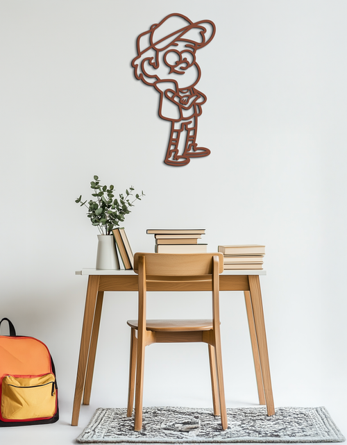 Load image into Gallery viewer, Dipper Pines Metal Wall Art – Gravity Falls-Inspired Silhouette for Fans and Collectors- KAF654