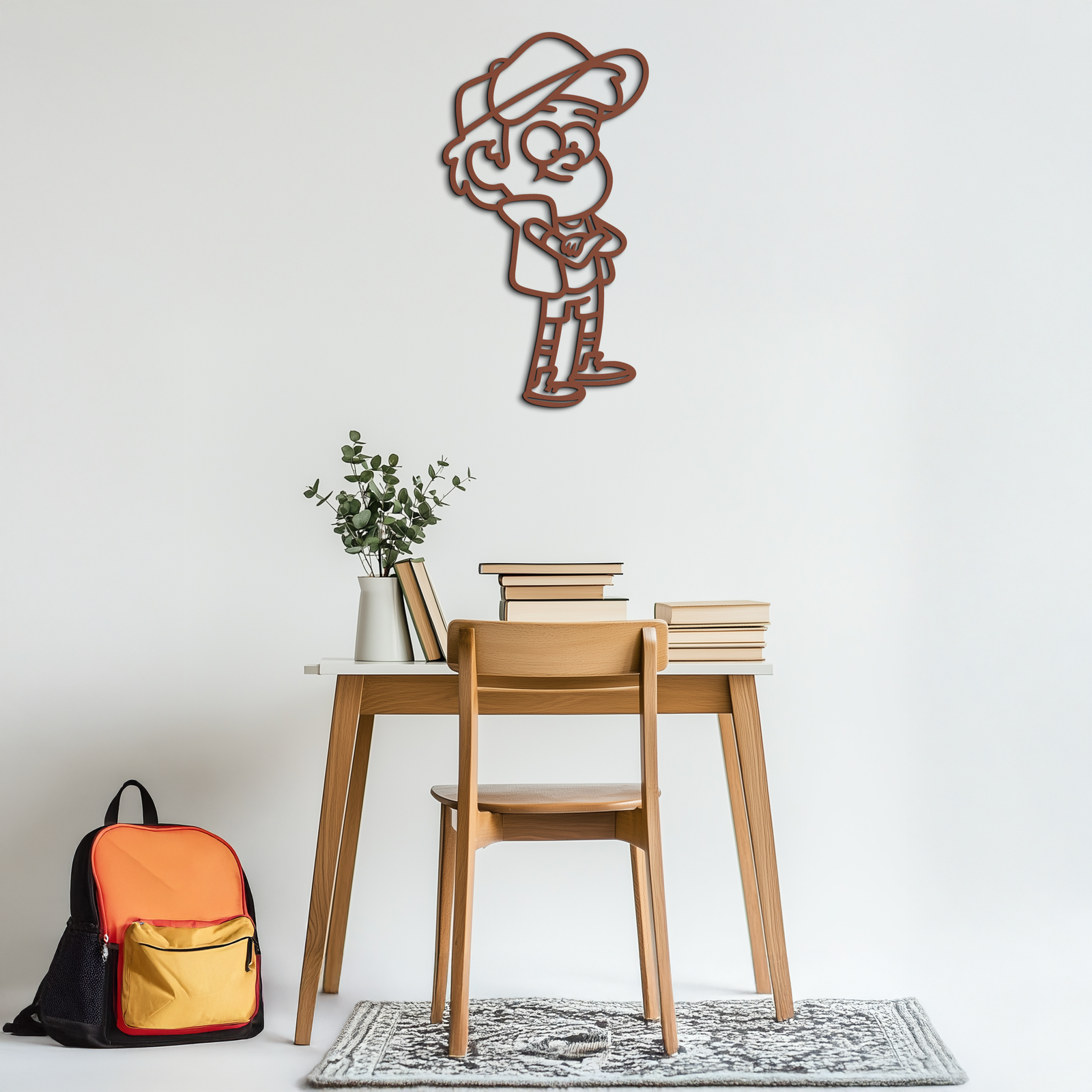 Dipper Pines Metal Wall Art – Gravity Falls-Inspired Silhouette for Fans and Collectors- KAF654