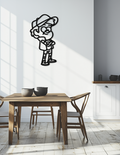 Load image into Gallery viewer, Dipper Pines Metal Wall Art – Gravity Falls-Inspired Silhouette for Fans and Collectors- KAF654