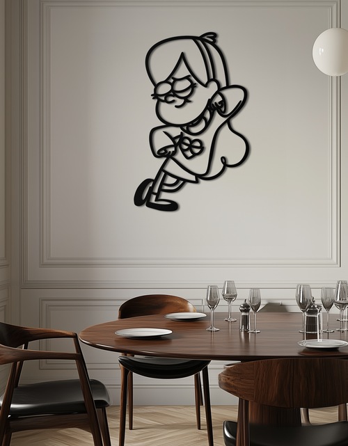 Load image into Gallery viewer, Mabel Pines Metal Wall Art – Gravity Falls-Inspired Playful Silhouette for Fans- KAF655
