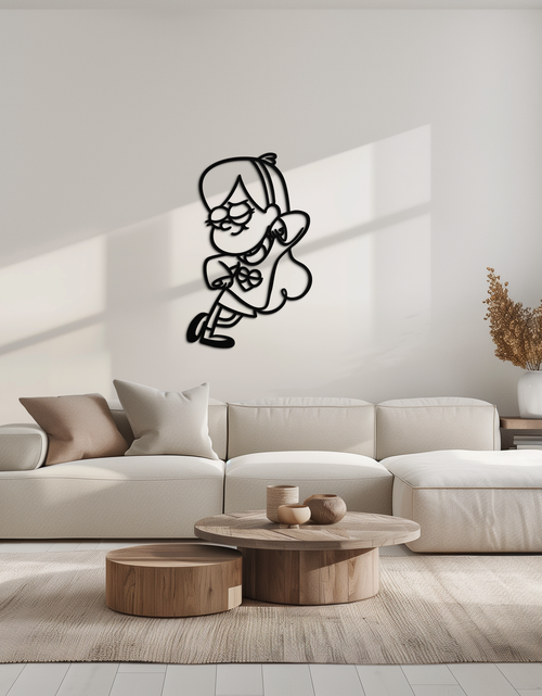Load image into Gallery viewer, Mabel Pines Metal Wall Art – Gravity Falls-Inspired Playful Silhouette for Fans- KAF655