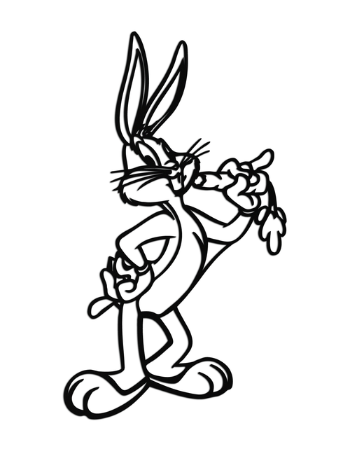 Load image into Gallery viewer, Bugs Bunny Metal Wall Art – Iconic Cartoon Character Silhouette for Fans- KAF660
