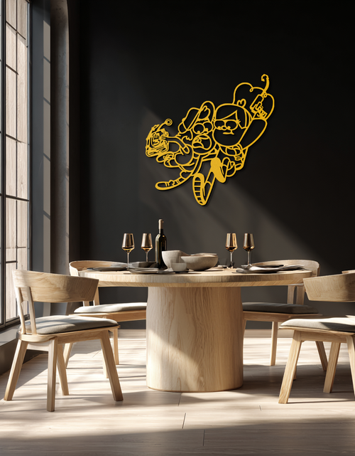 Load image into Gallery viewer, Mabel & Dipper Pines Metal Wall Art – Gravity Falls-Inspired Silhouette for Fans- KAF661