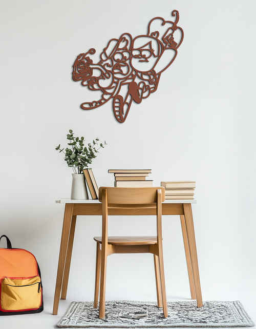 Load image into Gallery viewer, Mabel & Dipper Pines Metal Wall Art – Gravity Falls-Inspired Silhouette for Fans- KAF661