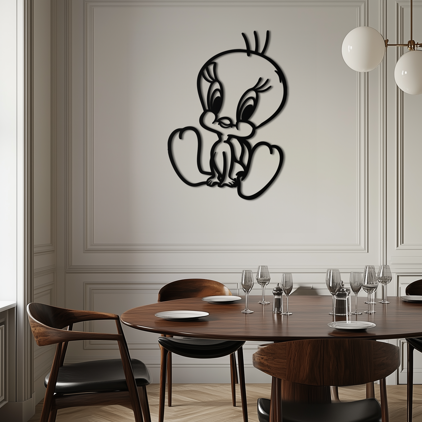 Tweety Bird Metal Wall Art – Classic Cartoon Character Silhouette for Fans- KAF666