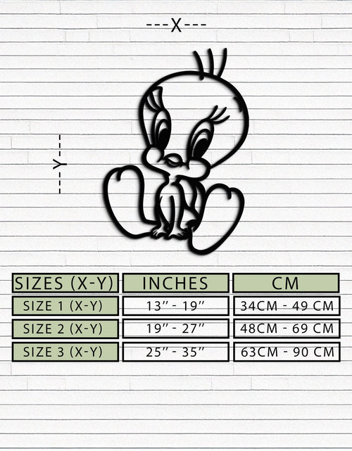 Load image into Gallery viewer, Tweety Bird Metal Wall Art – Classic Cartoon Character Silhouette for Fans- KAF666