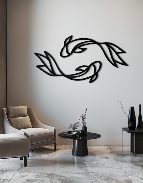 Load image into Gallery viewer, Koi Fish Metal Wall Art – Elegant Silhouette Design for Nature Lovers- KAF667