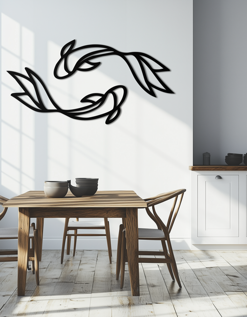 Load image into Gallery viewer, Koi Fish Metal Wall Art – Elegant Silhouette Design for Nature Lovers- KAF667