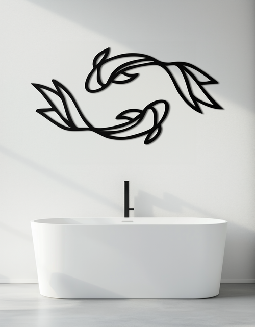 Load image into Gallery viewer, Koi Fish Metal Wall Art – Elegant Silhouette Design for Nature Lovers- KAF667