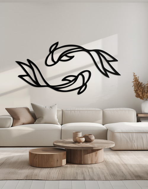 Load image into Gallery viewer, Koi Fish Metal Wall Art – Elegant Silhouette Design for Nature Lovers- KAF667