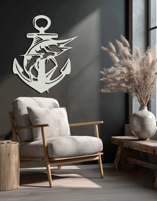 Load image into Gallery viewer, Anchor and Fish Metal Wall Art – Nautical-Inspired Design for Sea Lovers- KAF668
