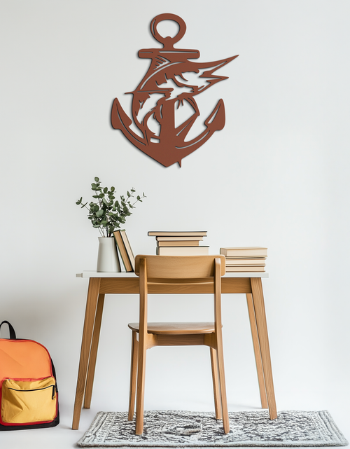 Load image into Gallery viewer, Anchor and Fish Metal Wall Art – Nautical-Inspired Design for Sea Lovers- KAF668