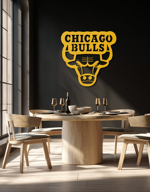 Load image into Gallery viewer, Chicago Bulls Logo Metal Wall Art – Iconic NBA Team Emblem for Sports Fans- KAF672