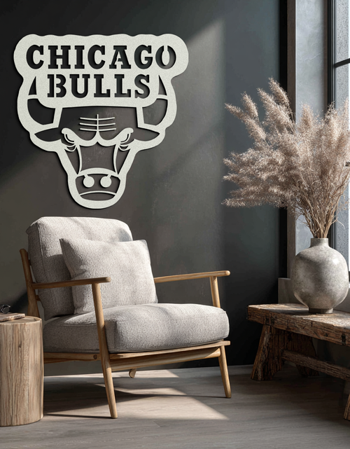 Load image into Gallery viewer, Chicago Bulls Logo Metal Wall Art – Iconic NBA Team Emblem for Sports Fans- KAF672