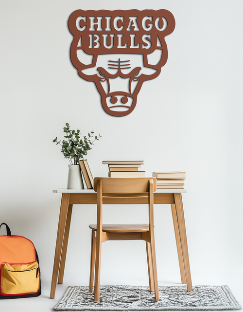 Load image into Gallery viewer, Chicago Bulls Logo Metal Wall Art – Iconic NBA Team Emblem for Sports Fans- KAF672
