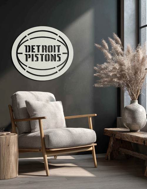Load image into Gallery viewer, Detroit Pistons Metal Wall Art – Bold Basketball Logo Design for Sports Enthusiasts- KAF673