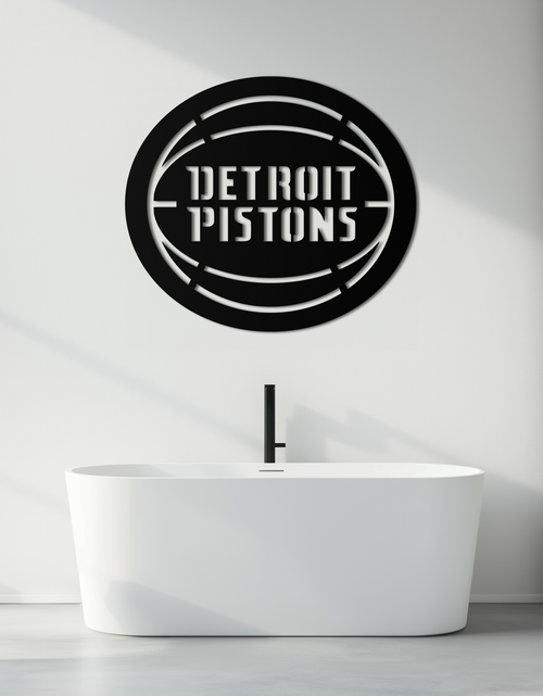 Load image into Gallery viewer, Detroit Pistons Metal Wall Art – Bold Basketball Logo Design for Sports Enthusiasts- KAF673