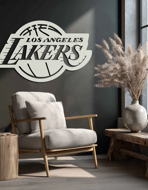 Load image into Gallery viewer, Los Angeles Lakers Logo Metal Wall Art – Iconic Basketball Team Silhouette Decor- KAF674