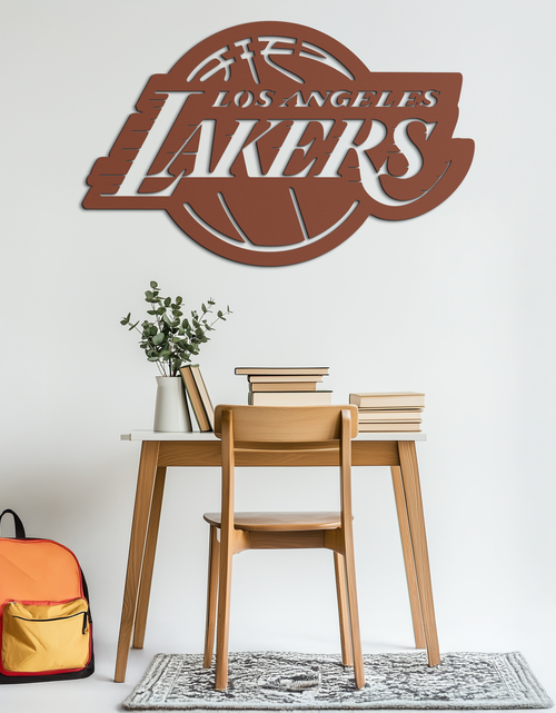 Load image into Gallery viewer, Los Angeles Lakers Logo Metal Wall Art – Iconic Basketball Team Silhouette Decor- KAF674