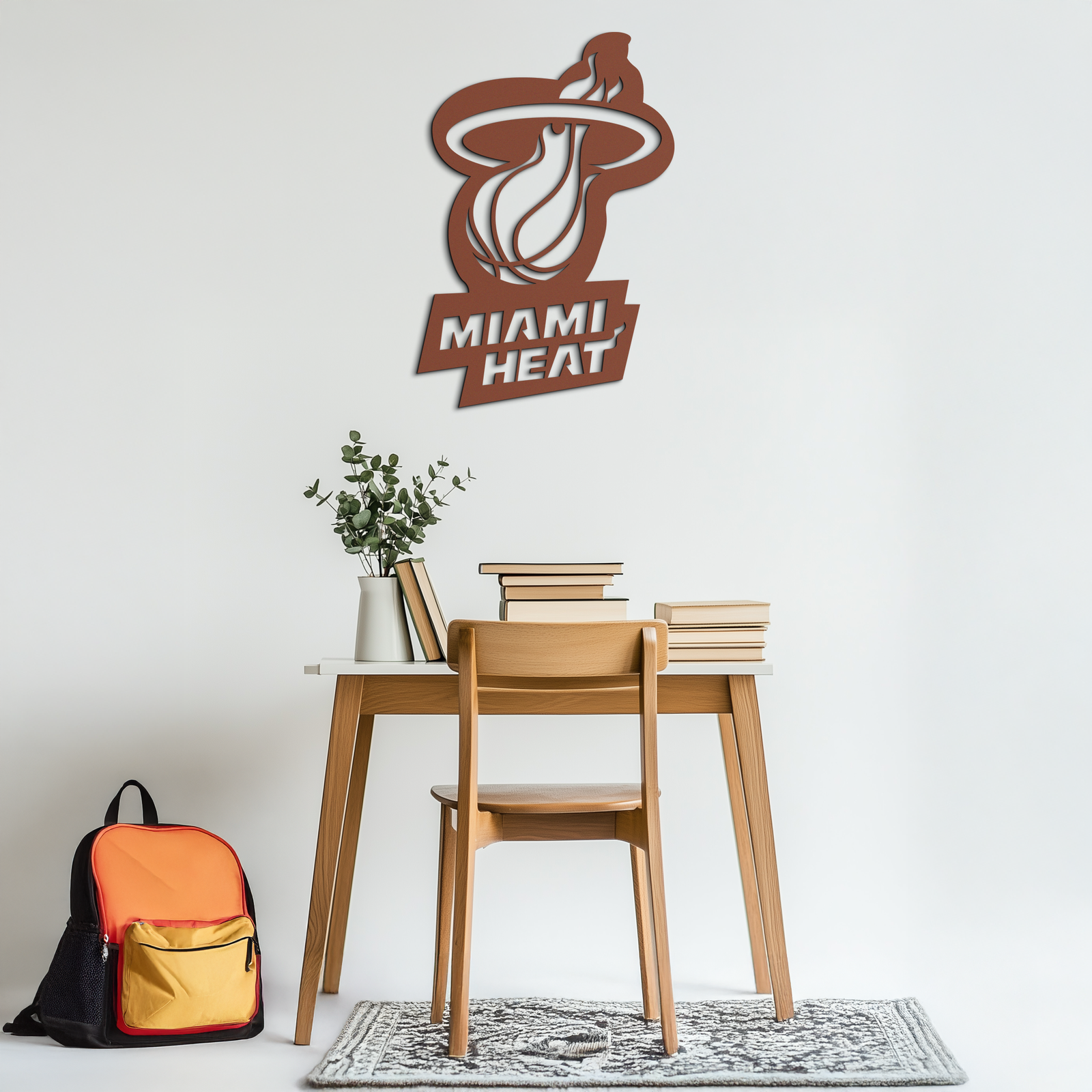 Miami Heat Basketball Logo Metal Wall Art – Sports-Inspired Modern Home Decor- KAF675