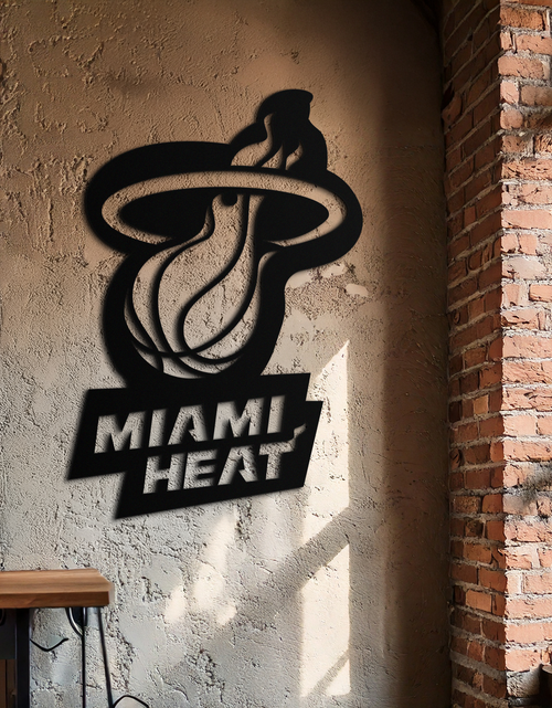 Load image into Gallery viewer, Miami Heat Basketball Logo Metal Wall Art – Sports-Inspired Modern Home Decor- KAF675