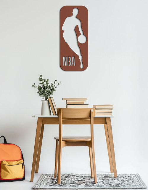 Load image into Gallery viewer, NBA Basketball Player Silhouette Metal Wall Art – Iconic Sports Decor for Game Rooms- KAF676