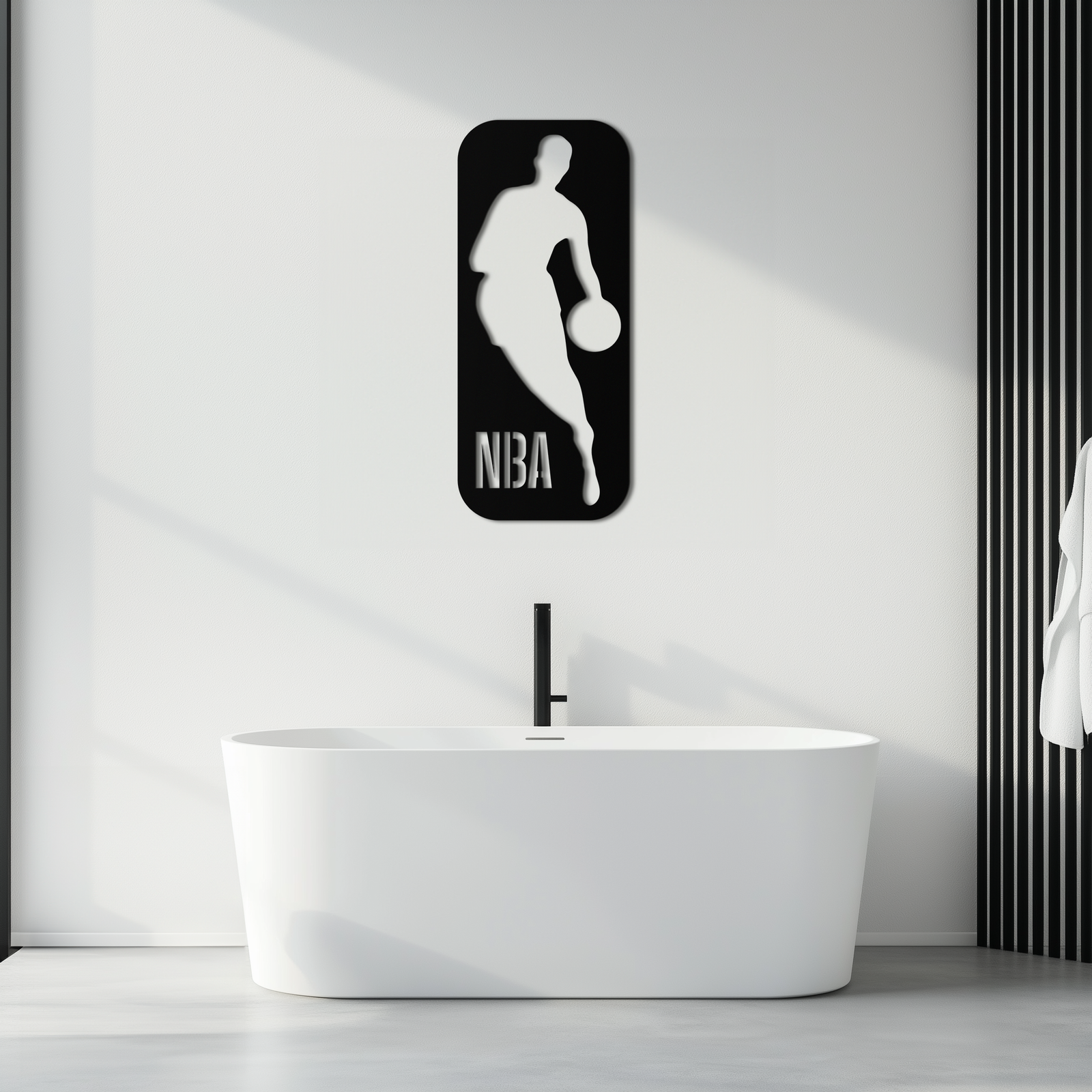 NBA Basketball Player Silhouette Metal Wall Art – Iconic Sports Decor for Game Rooms- KAF676