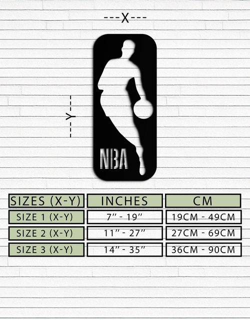 Load image into Gallery viewer, NBA Basketball Player Silhouette Metal Wall Art – Iconic Sports Decor for Game Rooms- KAF676
