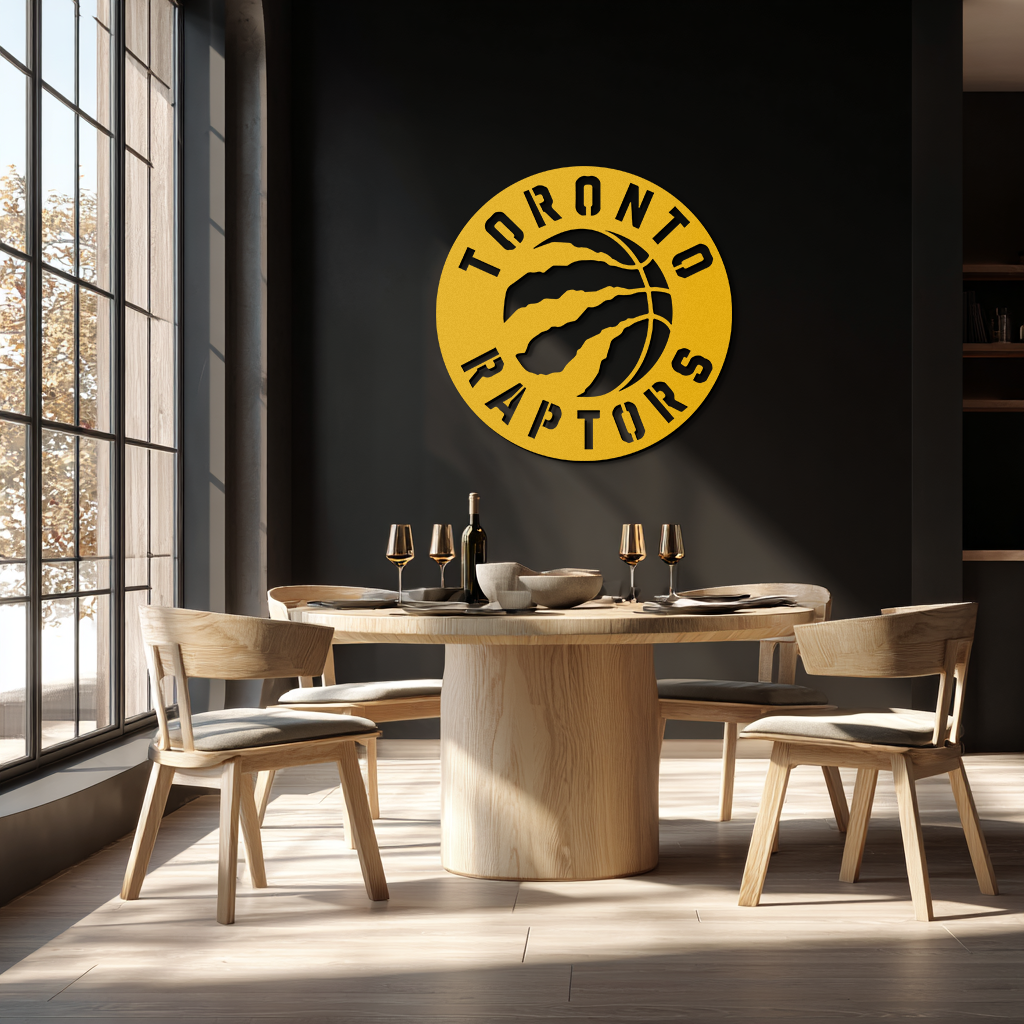 Toronto Raptors Logo Metal Wall Art – Bold Basketball Emblem for Sports Fans- KAF678