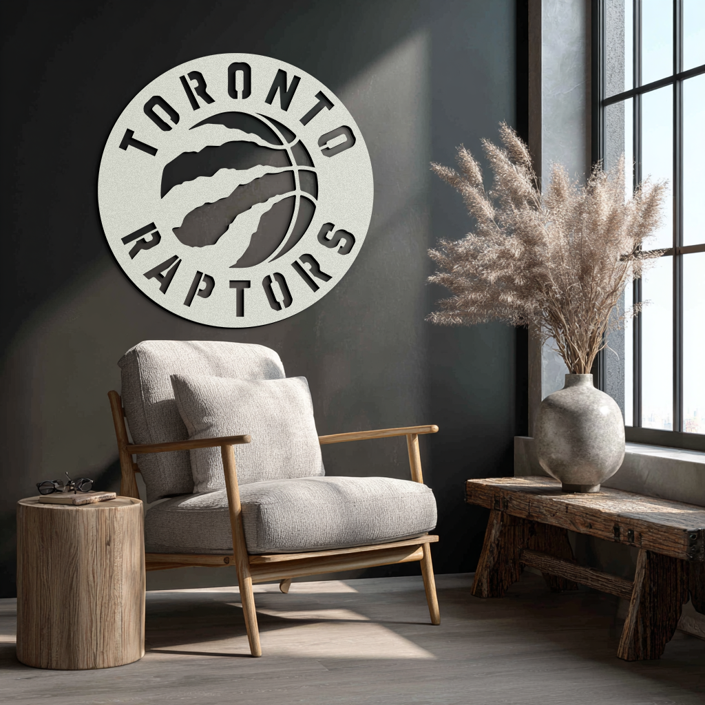 Toronto Raptors Logo Metal Wall Art – Bold Basketball Emblem for Sports Fans- KAF678
