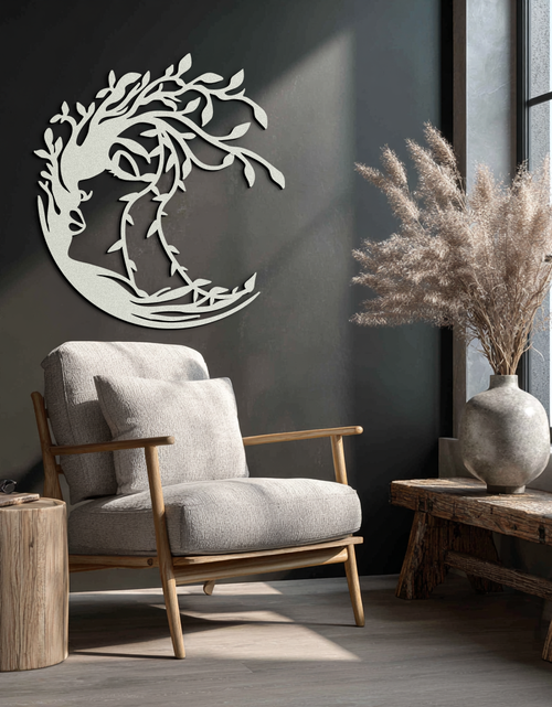 Load image into Gallery viewer, Tree Woman Silhouette Metal Wall Art – Nature-Inspired Feminine Design for Home Decor- KAF680
