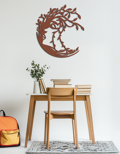Load image into Gallery viewer, Tree Woman Silhouette Metal Wall Art – Nature-Inspired Feminine Design for Home Decor- KAF680
