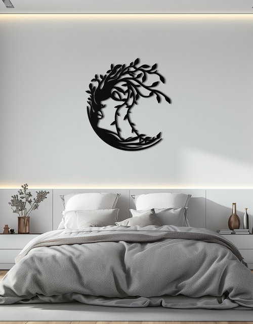 Load image into Gallery viewer, Tree Woman Silhouette Metal Wall Art – Nature-Inspired Feminine Design for Home Decor- KAF680