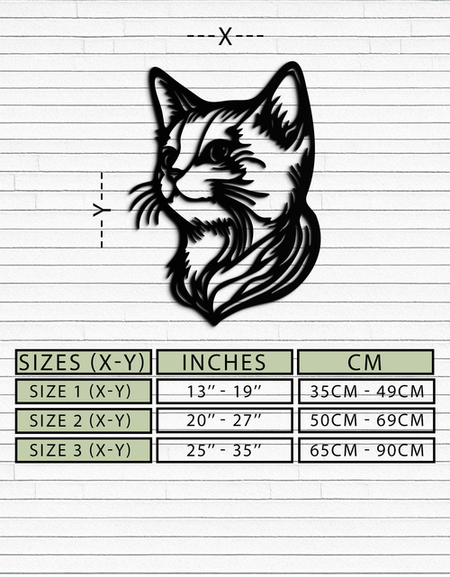 Load image into Gallery viewer, Graceful Cat Head Silhouette Metal Wall Art – Feline-Inspired Decorative Piece- KAF684