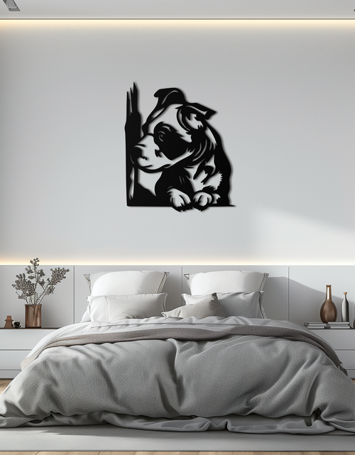 Load image into Gallery viewer, Cute Puppy Peeking Silhouette Metal Wall Art – Adorable Dog Decor for Pet Lovers- KAF685