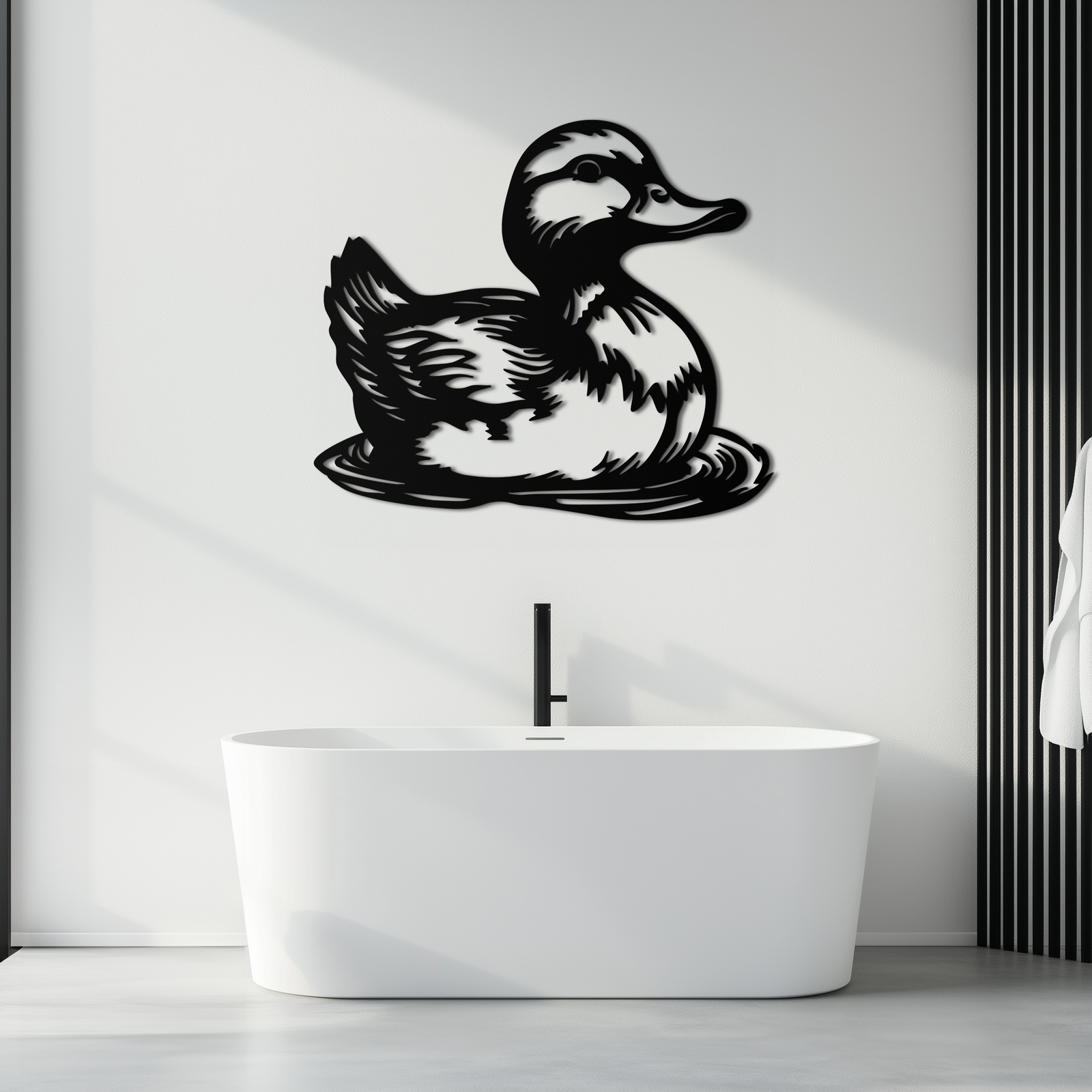 Duckling Metal Wall Art – Adorable Animal Silhouette for Farmhouse or Kids' Room Decor- KAF688