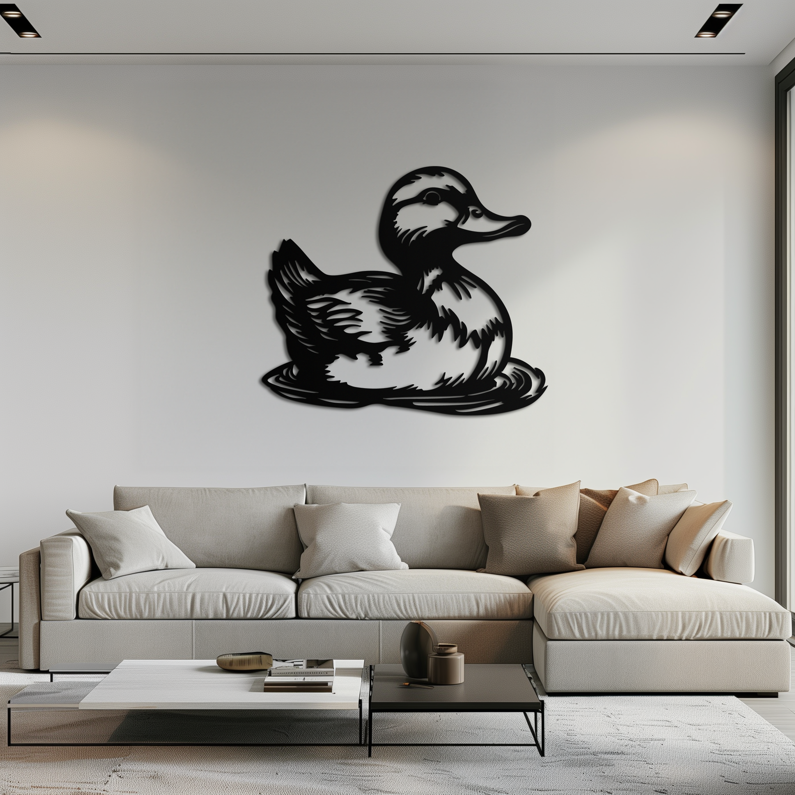 Duckling Metal Wall Art – Adorable Animal Silhouette for Farmhouse or Kids' Room Decor- KAF688