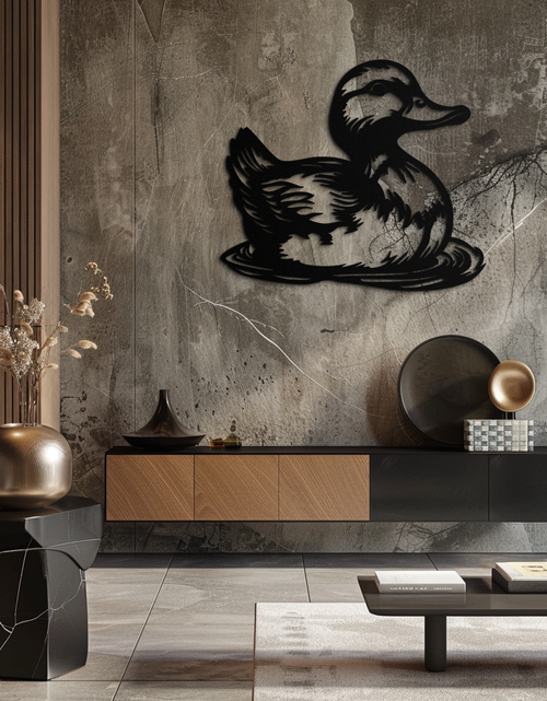 Load image into Gallery viewer, Duckling Metal Wall Art – Adorable Animal Silhouette for Farmhouse or Kids' Room Decor- KAF688