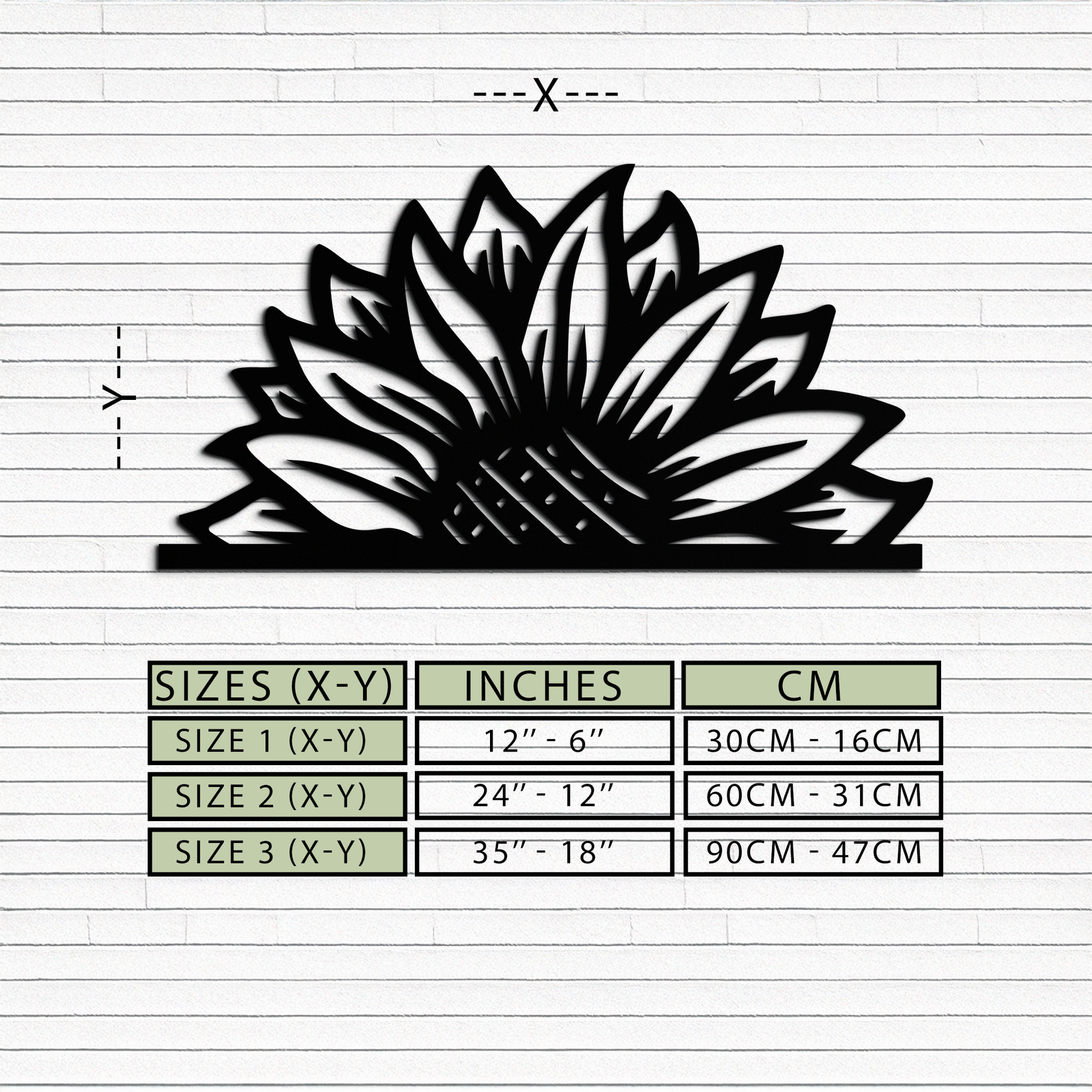 Half Sunflower Metal Wall Art – Nature-Inspired Floral Silhouette for Bright Interiors- KAF696