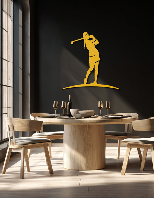 Load image into Gallery viewer, Female Golfer Metal Wall Art – Elegant Sports Silhouette for Modern Spaces- KAF698