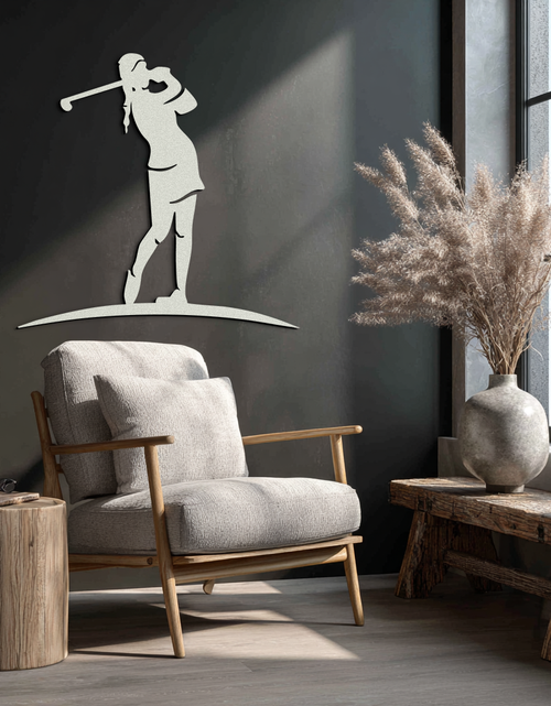 Load image into Gallery viewer, Female Golfer Metal Wall Art – Elegant Sports Silhouette for Modern Spaces- KAF698