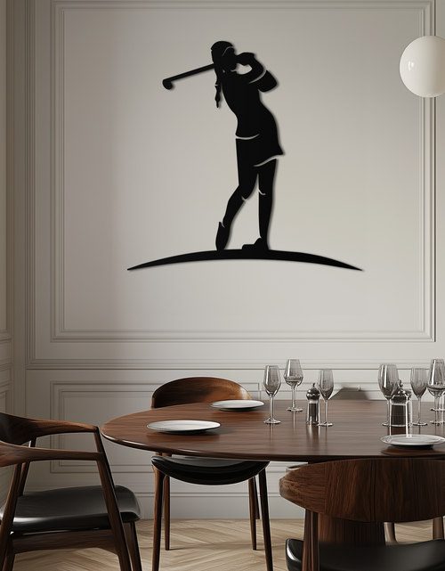 Load image into Gallery viewer, Female Golfer Metal Wall Art – Elegant Sports Silhouette for Modern Spaces- KAF698