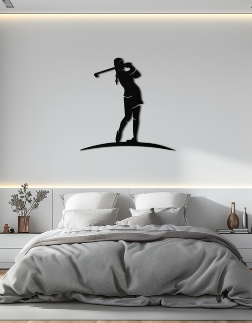 Load image into Gallery viewer, Female Golfer Metal Wall Art – Elegant Sports Silhouette for Modern Spaces- KAF698