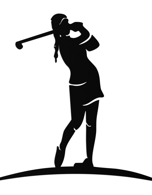 Load image into Gallery viewer, Female Golfer Metal Wall Art – Elegant Sports Silhouette for Modern Spaces- KAF698