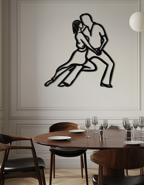Load image into Gallery viewer, Passionate Dance Metal Wall Art – Romantic Couple Silhouette Home Decor- KAF705