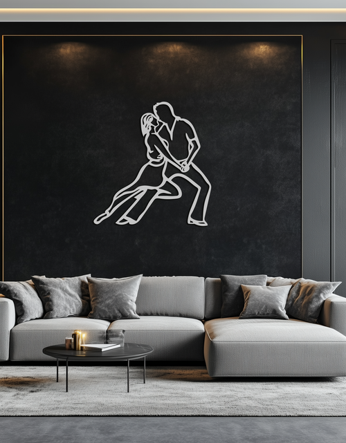 Load image into Gallery viewer, Passionate Dance Metal Wall Art – Romantic Couple Silhouette Home Decor- KAF705