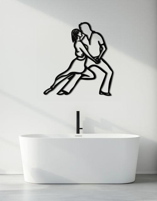 Load image into Gallery viewer, Passionate Dance Metal Wall Art – Romantic Couple Silhouette Home Decor- KAF705