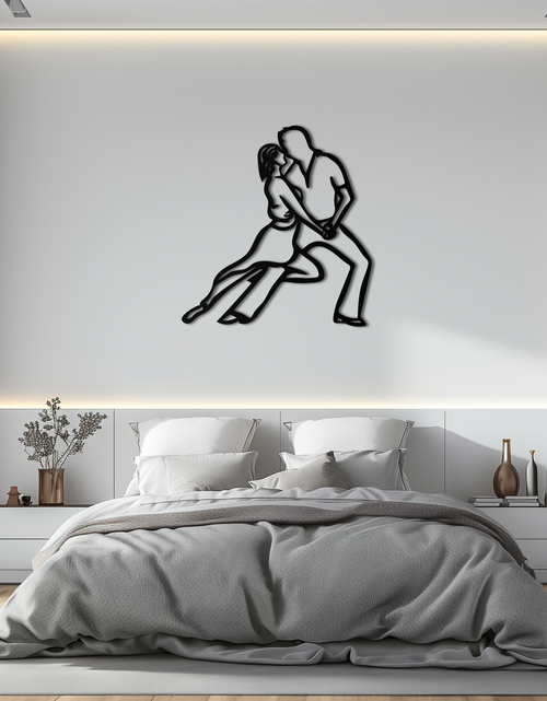 Load image into Gallery viewer, Passionate Dance Metal Wall Art – Romantic Couple Silhouette Home Decor- KAF705