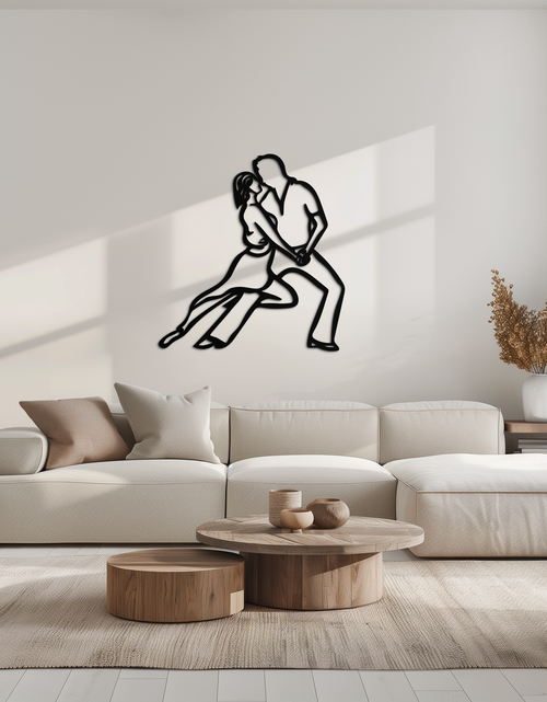 Load image into Gallery viewer, Passionate Dance Metal Wall Art – Romantic Couple Silhouette Home Decor- KAF705